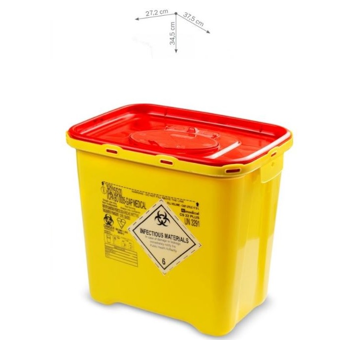 CONTENITORE QUADRATO PER RIFIUTI TAGLIENTI LT. 22 - LINEA CS PLUS
