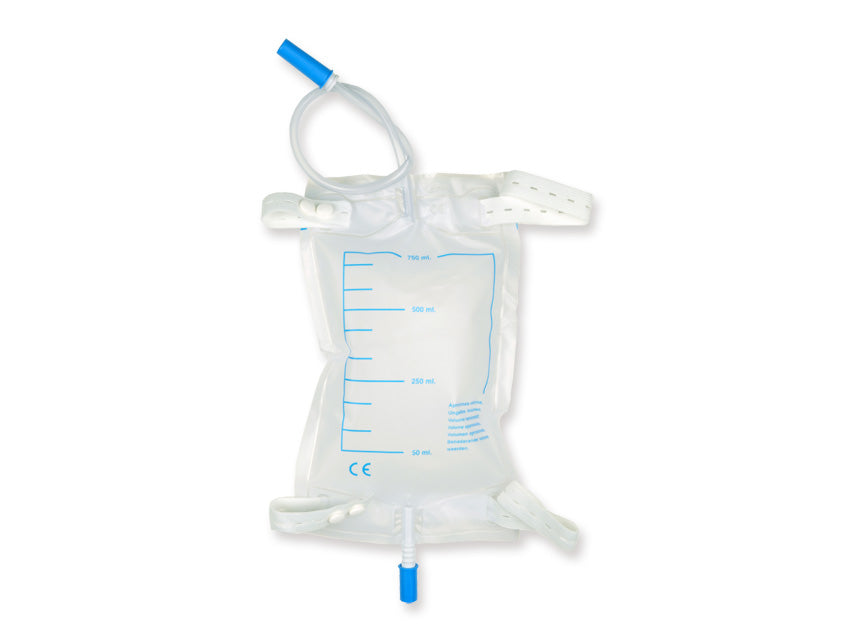 SACCHE URINA DA GAMBA 750 ml TUBO 35 cm con lacci CF 10 PZ