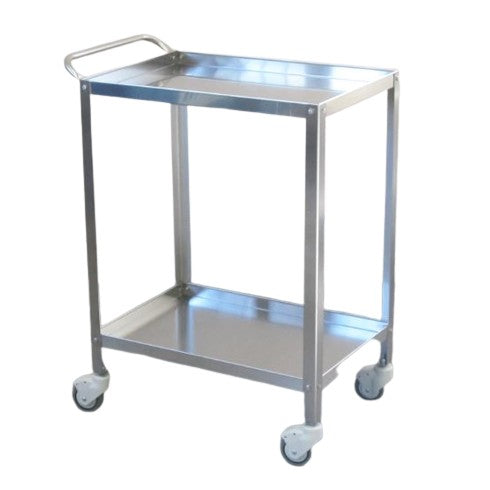 CARRELLO IN INOX A 2 RIPIANI SALDATI cm. 60x40x82 h