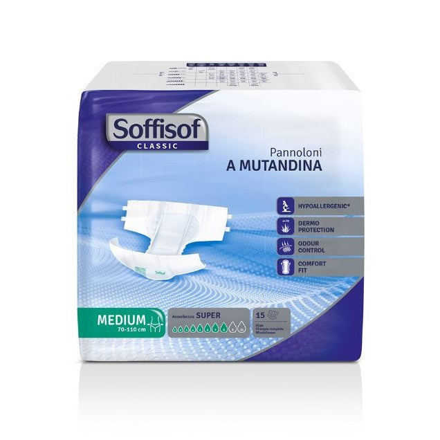 PANNOLONE MUTANDINA CON ADESIVI CLASSIC 8 GOCCE tg. M Conf. 30 pz