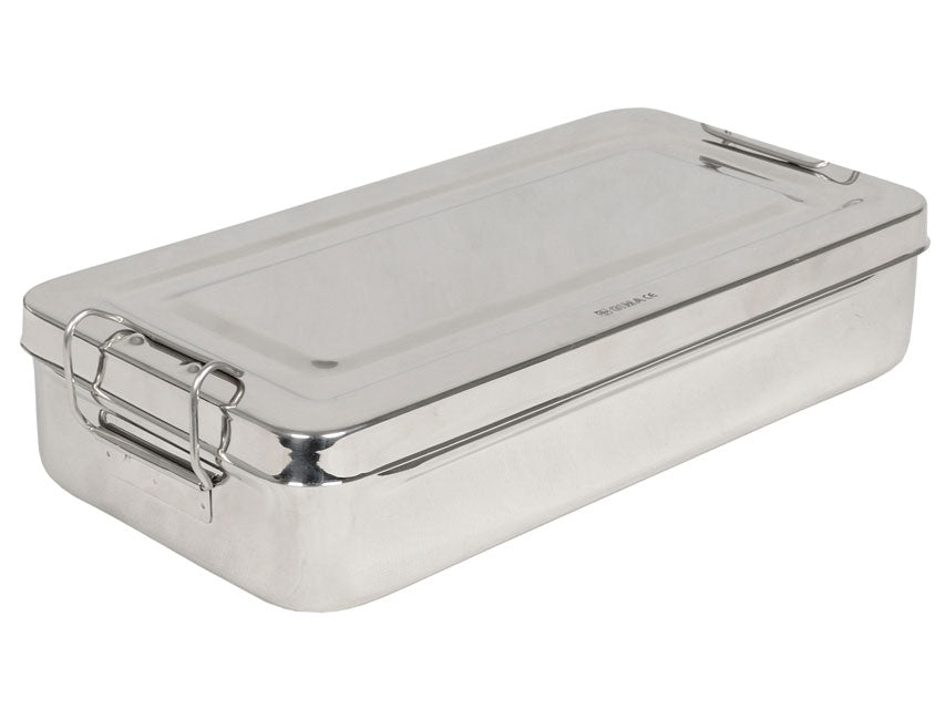 SCATOLA INOX CON MANICI cm. 30x15x6h