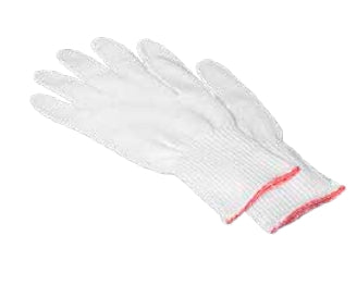GUANTI DI COTONE N. 7 FILO BIANCO BORDO BLU