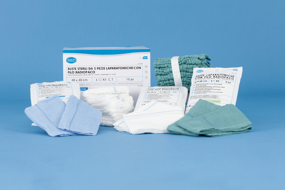 LAPARATOMICA 4 STRATI RX STERILE DOPPIA BUSTA cm. 45x45 BS.5 PZ