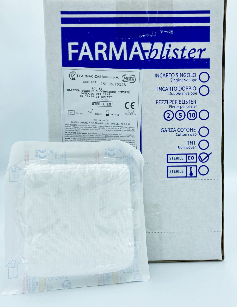 GARZA PIEGATA STERILE cm. 10x10 16 STRATI BS 5 PZ
