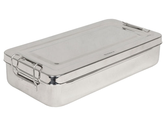 SCATOLA INOX CON MANICI cm. 30x15x6h