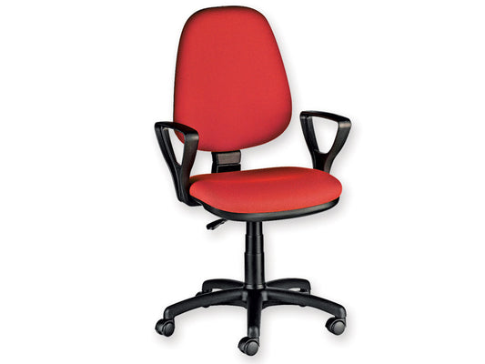 SEDIA CUNEO CON BRACCIOLI TESSUTO ROSSO