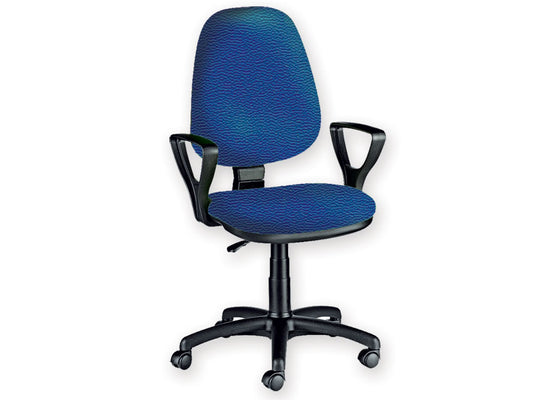 SEDIA CUNEO CON BRACCIOLI SIMILPELLE BLU