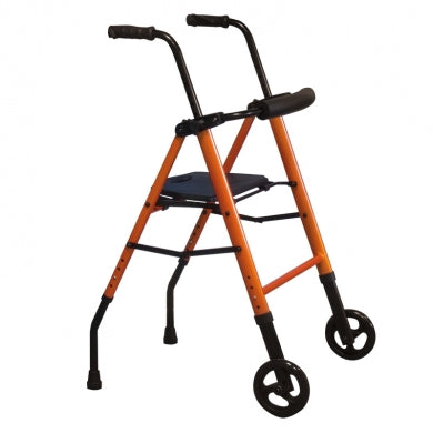 ROLLATOR LONDRA TOP DUE RUOTE E DUE PUNTALI COLORE ARANCIONE