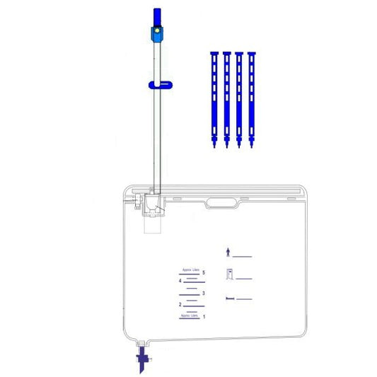 SACCHE STERILI PER LAVAGGIO VESCICALE 5 LT, TUBO 90 mm